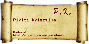 Piriti Krisztina névjegykártya